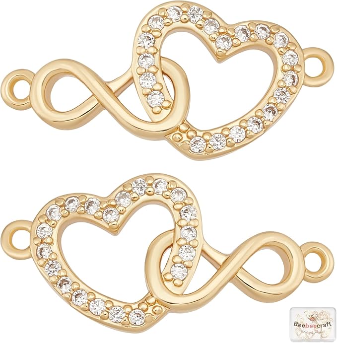 18K Gold Plated Heart w/ Infinity Connector