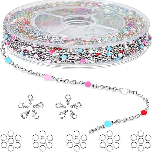 Stainless Steel w/ Enamel Beads
