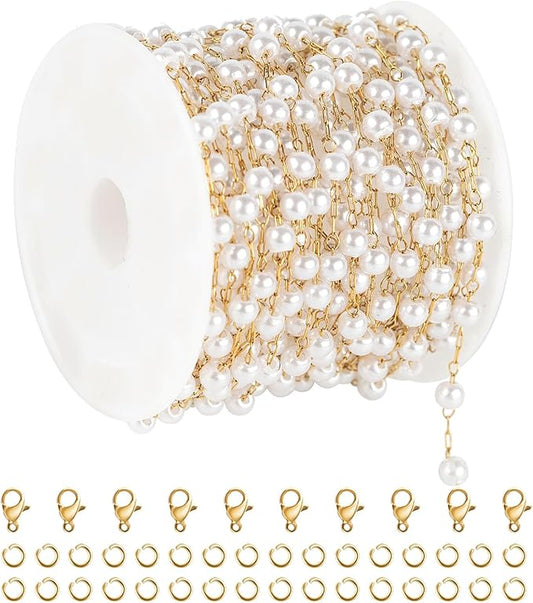 18K Gold Plated Pearl Chain