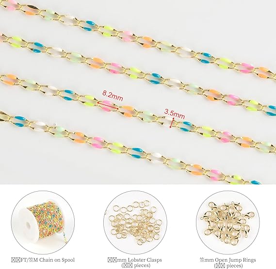 16K Gold Plated Color Enamel Chain