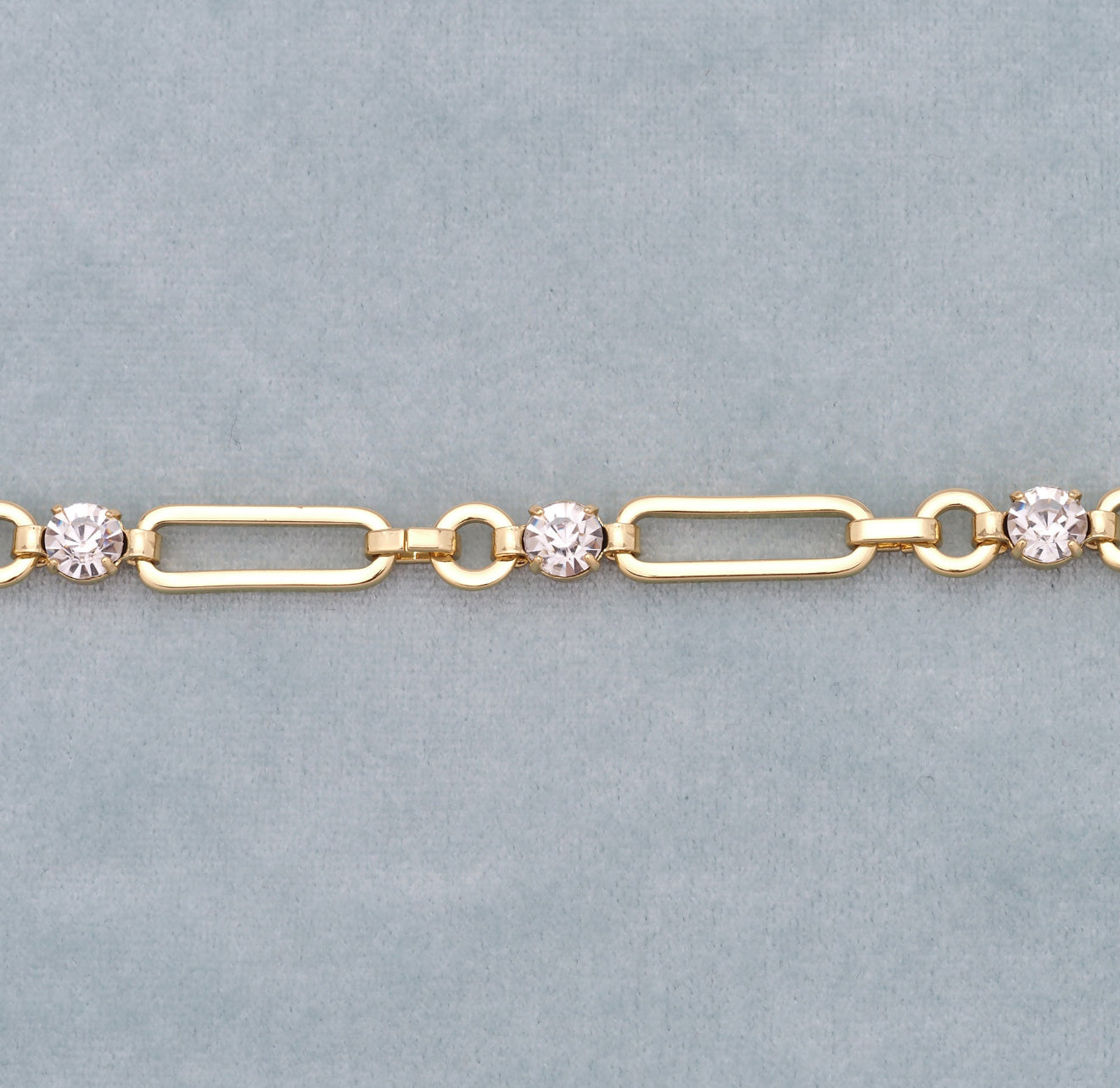 18K Gold Filled Paperclip Rhinestone Chain