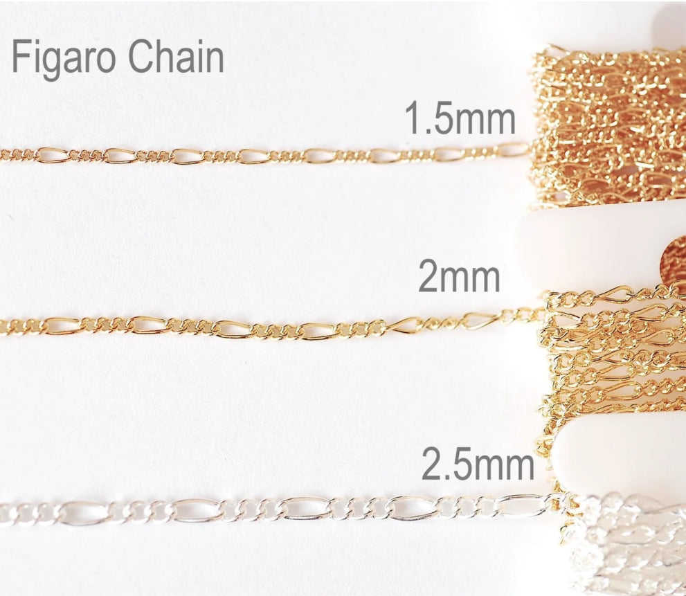 1.5mm Gild Filled Figaro Chain